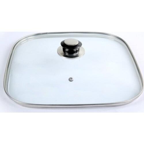 16-32cm Cookware Reinforced Square Glass Lid Tempered Wok Lid Pyrex Glass Round Chef Pan Lid with Knob Premium Quality Pan Cover