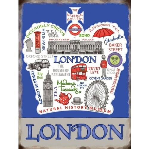 London, Retro Metal Sign/plaque Wall Vintage / Gift
