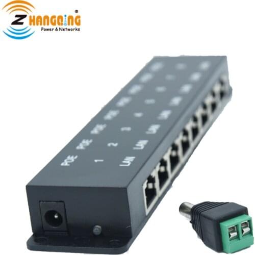 Multi-port passive POE Injector 8port 100Mbps passive poe patch panel For VOIP Phone，MikroTik PoE