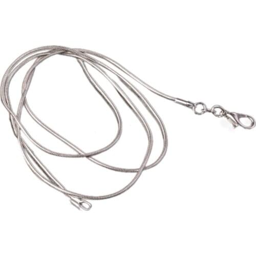 2021 Fashion Charming Luxury Unsex Snake Chain Necklace Silver Plated Jewelry DIY 16 18 20 22 24 26 28 30 Inch