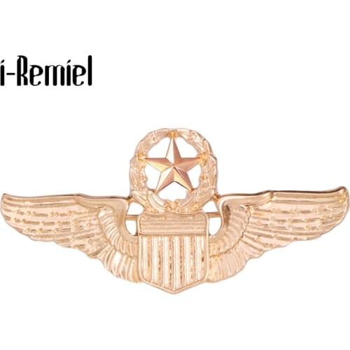 Fashion U.S. Air Force Insignia Military Academy Officer Brooches Domineer Five-star Wing Brooch Lapel Pin Badge Men Accessories