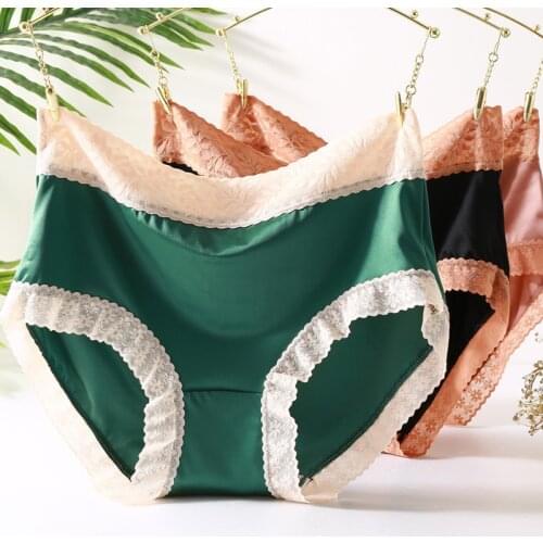 2021 New 3Pcs/lot Soft Ice Silk Breathable Intimates Sexy Lingeries Underwears Women Panties Plus Size 5XL Ladys Briefs