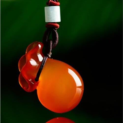 Natural ice seed chalcedony red agate bag Pendant Necklace to attract money bag Jade Pendant Necklace