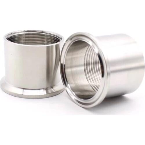 1/8”1/4“ 1/2" 3/4” 1” 1-1/4” 2" Adapters for Heater Sanitary Stainless Steel 304 Female Threaded Ferrule Pipe Fittings Tri-Clamp