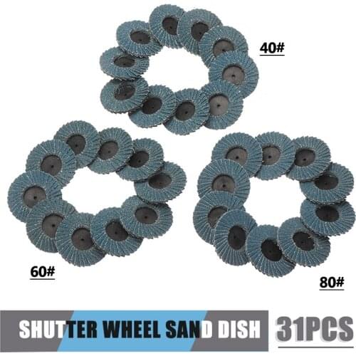 31pcs Professional Flap Discs 50mm 2inch Sanding Discs 40/60/80 Grit Grinding Wheels Blades for Angle Grinder Accessories