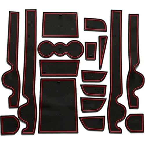 Anti-Slip Rubber Mats Gate Slot Cup Mat for Hyundai Sonata LF 2015 2016 2017 2018 2019 17pcs Accessories Stickers Car Styling