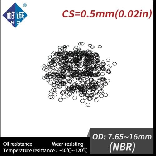 10PCS/lot Rubber Black NBR CS 0.5mm OD7.65/8/9/10/11/12/13/14.5/16mm O Ring Gasket Oil resistant waterproof Nitrile rubber oring