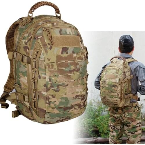 Tactical Military Backpack Hiking Outdoor Hunting Bag EDC Tactical Gears Laser Cut Molle PALS Multicam Bag 25L Camping Sport Bag