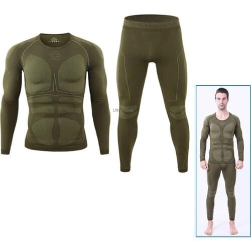 Tactical Men Thermal Underwear Hunting Cycling Hiking Sleep Training Clothes Cs Military Fitness Compression Underwear Quick Dry