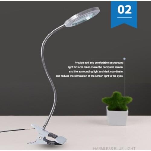 8X Illuminated Magnifier Flexible Rotation Desktop Magnifying Glass Soldering Iron Repair/Table Lamp/Makeup/Reading