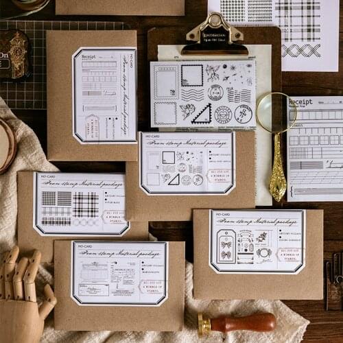 Vintage Ticket Manuscript Receipt Postmark Sponge Clear Stamp for Scrapbooking Album DIY Craft Decoration Rubber Stamp