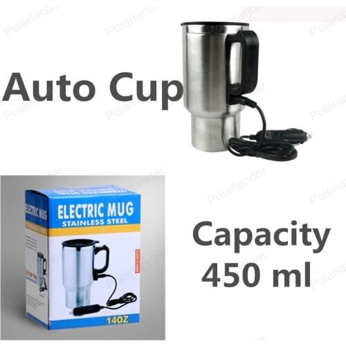 High quality 12V 450 ml car heater cup best sell Stainless Steel Car Electricheating Cup Hot Water Coffee Tea
