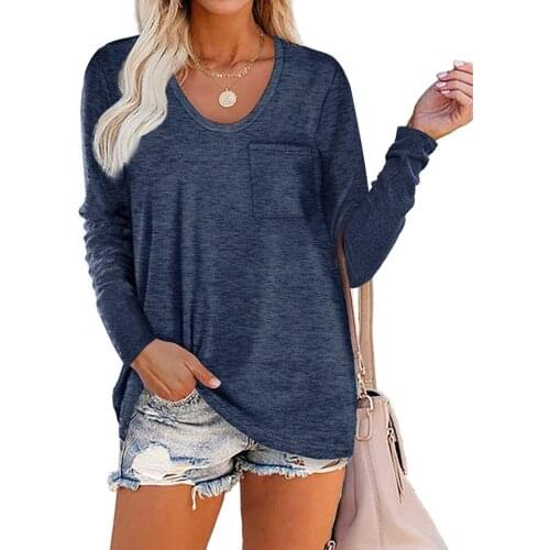 Oversize Women Fashion T Shirt Autumn Loose Long Sleeve Round Neck Solid Color Shirts Plus Size Ladies Tops