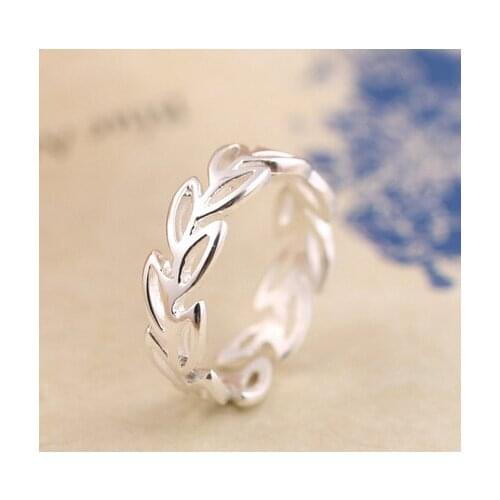 925 Sterling Silver Leaves Open Rings For Women Hypoallergenic Fashion Girl Sterling-silver-jewelry