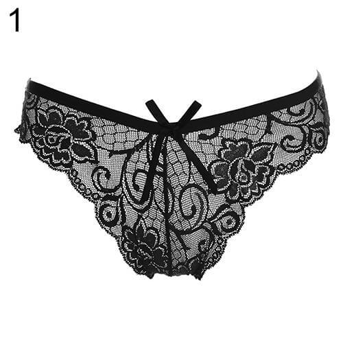 Women Sexy Cute Lace V-string Briefs Panties Thongs G-string Lingerie Underwear Underpants See Through Lace Briefs