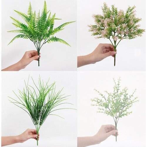 1pcs water grass Eucalyptus Plastic Artificial Plants Green Grass plastic flower Plant Wedding Home Decoration Table Decors