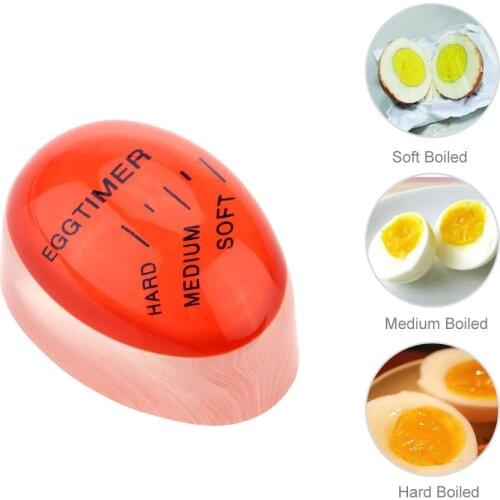 1PC Egg Perfect Color Changing Timer Yummy Soft Hard Boiled Eggs Cooking Kitchen Silicone Egg Timer Red timer Beep Eggs OK 0246