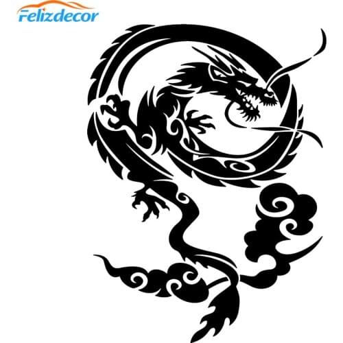 12*16cm Dragon Tribal Pattern Car Decor Decals Cutting Sticker Japanese Style Decoration Car Bike L945