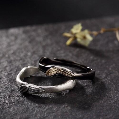 2018 Fashion Silver S925 Sterling Silver Retro Simple Bamboo Ring, Personalized Joker, Ladies' Opening Ring Wholesale Agent