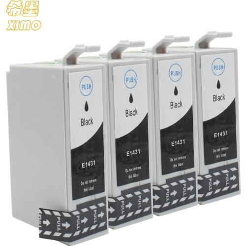XIMO 4 Pack Black ink cartridge, T431 Compatible cartridge for Ep ME Office 82WD/900WD/940FW/960WD/960FWD/85ND printer