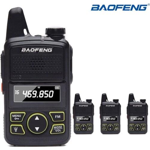 4pcs Original BAOFENG MINI Radio BF-T1 Kids Walkie Talkie UHF 400-470mhz 20CH Handheld Transceiver Hotel Civilian CB Radio