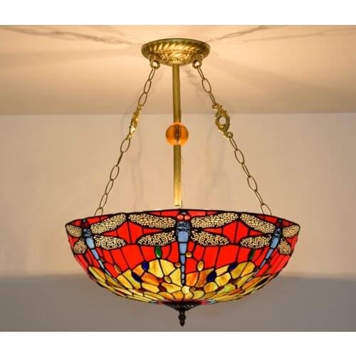 50 cm and red bottom dragonfly means European tiffany stained glass pendent lamp sitting room dining-room the bedroom