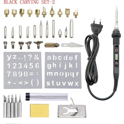 80W Adjustable Temperature Engraving Soldering Iron Tool 220V/110V Wood Burning Embossing Soldering Iron Pen Welding Tool Kit
