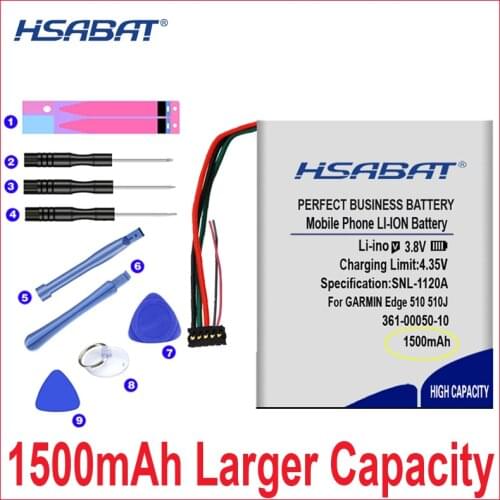 HSABAT 0 Cycle 1500mAh 361-00050-03 361-00050-10 361-00050-12 Battery for GARMIN Edge 510 / Edge 510J Replacement Accumulator