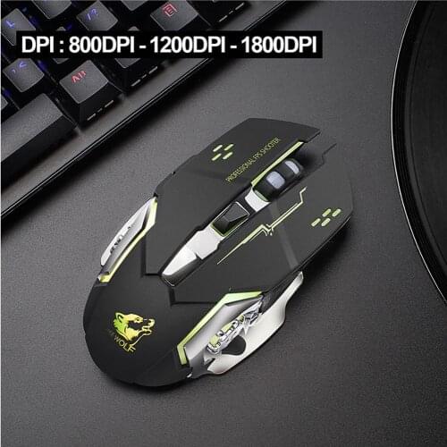 Free Wolf X8 Silent 2.4GHz 2400DPI 6 Keys Wireless Optical Mouse USB Receiver
