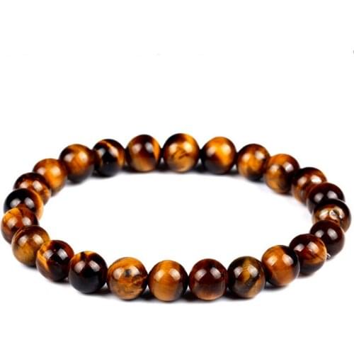 Tiger Eye Love Brand Buddha Bracelets Bangles Elastic Rope Chain Natural Stone Friendship Bracelets For Women and Men Jewelry