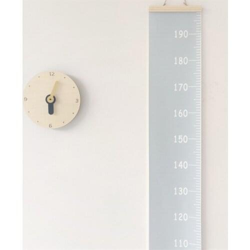 Height Growth Chart Ruler for Kids, Wall Wood Frame Canvas Room Decor 79x7.9in U2JC