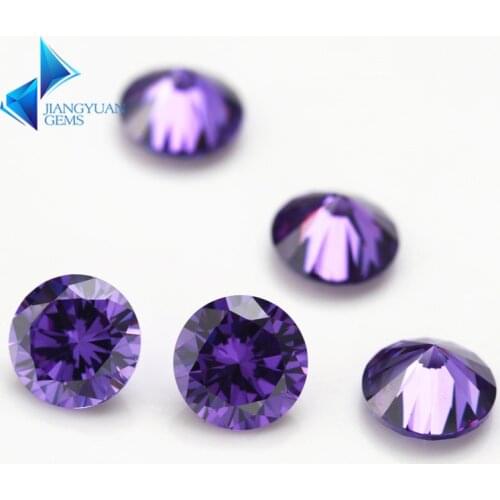 1000pcs 0.8~4mm Wholesale AAAAA CZ Stone Round cut Violet Zircon Gems in stock Synthetic Gems For Jewelry Stone