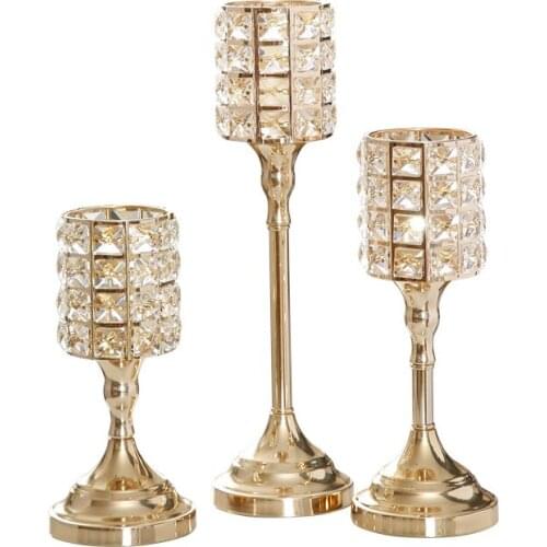 European Crystal Candle Holder Romantic Decoration Wedding Decoration Candle Holder Nordic Bougeoir Verre Candlestick DD60ZT