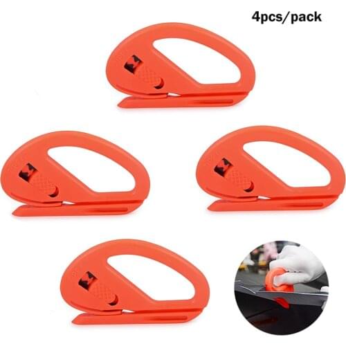 FOSHIO 4PCS Safety Vinyl Cutter Knife Carbon Fiber Film Car Wrap Tool Window Sticker Decals Paper Cutting Tool Multi Hand Tool