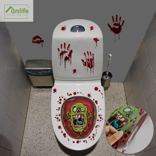 Funlife® Biochemical Zombies Halloween Toilet Seat Stickers Home Decoration Party DIY Toilet Stickers Bathroom PVC Wall Stickers