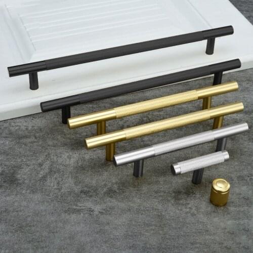HJY 5Pcs Furniture Cabinet Drawer Pulls Handle T Bar Sharp Knobs Kitchen Cupboard Hardware Black/Gold/Silver Elegant Pulls WG008