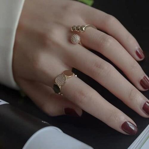 Rings for Women Fashion Simple Opening Adjustable Ring Geometry Light Luxury Elegant Ring Jewelry Accessories Wholesale