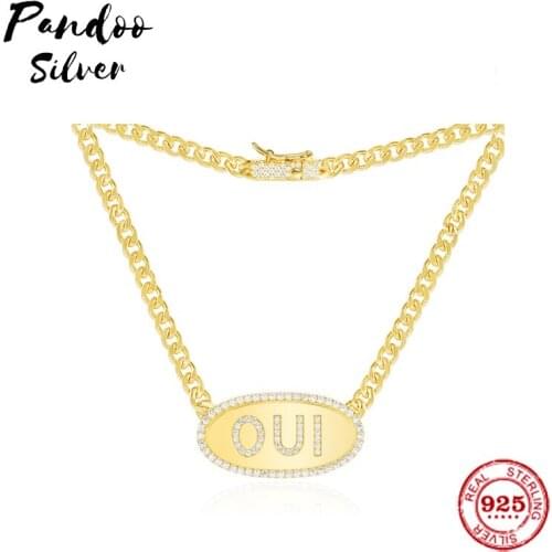 Fashion Charm Sterling Silver Copy 1:1 Copy,Yellow Silver Oui Chain Necklace Women 2021 Luxury Jewelry Gift With Logo