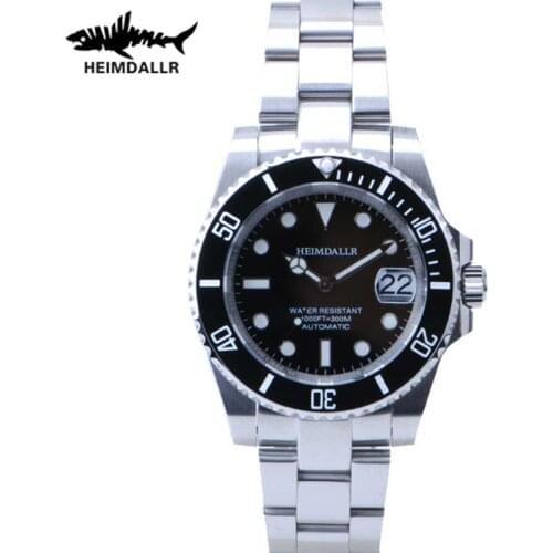 HEIMDALLR Mens Automatic Watch 300m Waterproof Sapphire crystal C3 Luminous NH35 Mechanical Watches Mens Diver Wristwatch
