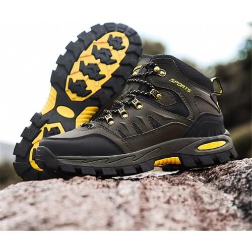 Mens Womens High Top Fly Fishing Shoes Hiking Shoes Durable Anti-Slip Outdoor Climbing Trekking Shoes Tactical Fishing Boots