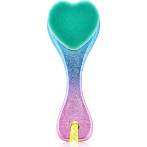 Heart Shape Premium Soft Facial Makeup Brush Deep Pore Cleansing Brush Nylon Washing Face Cleaning Brush with Long Handle String