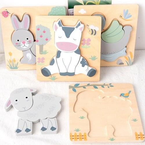 New Childrens Wooden Puzzles Bright Colors and Shapes Childrens Educational Toys for 1-2-3 Years Old Boys and Girls