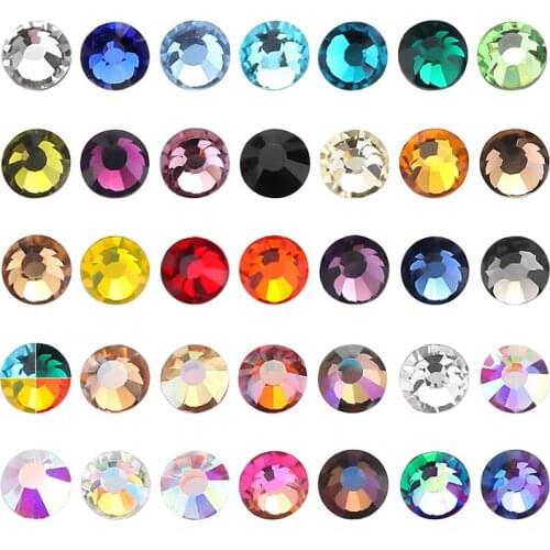 1440Pc 35 Colors Shiny Nail Art Rhinestone Decorations ss3-ss10 Flatback Charm Glass Gems Diamonds 3D Design Manicure Accessory