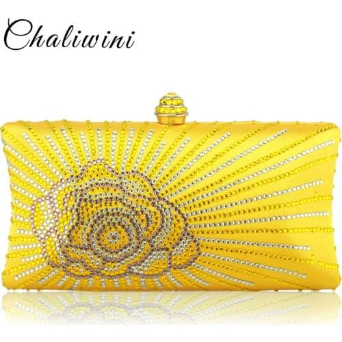 Wholesale Flap Crystal Floral Women Evening Clutch Bag India Toiletry Bag Wallet Designer Lady Bags 2019 Handbags Wedding Purse