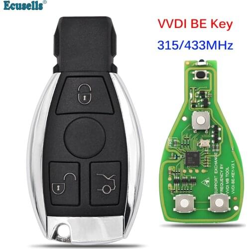 Original XHORSE VVDI BE Key Pro V1.5 PCB Smart Remote Key Shell with Chip & Logo 315/433mhz for Mercedes-Benz Improved Version