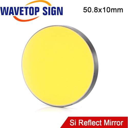 WaveTopSign Co2 Laser Si reflect Mirror 50.8x10mm for Laser Engraver Gold-Plated Silicon Reflector Lenses