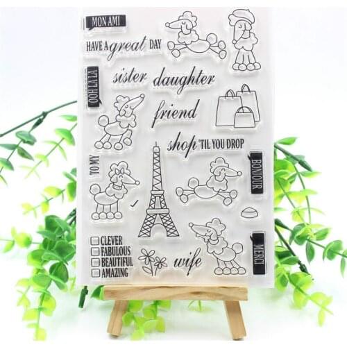 Pet Dog Transparent Clear Silicone Stamps for DIY Scrapbooking/Card Making/Kids Crafts Fun Decoration Supplies