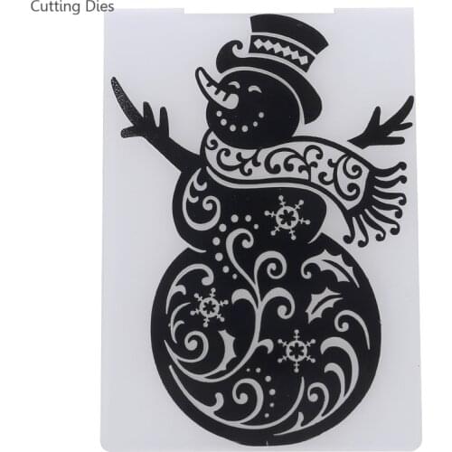 Merry Christmas Snowman Plastic Embossing Folder For Scrapbook DIY Album Card Tool Plastic Template Card Making Decoration
