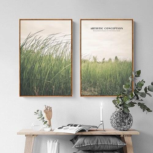 Modern Simple Living Room Decorative Canvas Painting Wild Grassland Landscape Hotel Store Home Decoration Hanging Painting