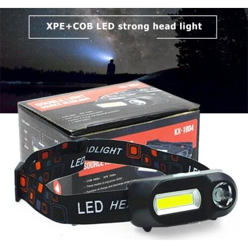 Mini COB LED Headlight Headlamp Flashlight USB Rechargeable 18650 Torch Camping Hiking Night Fishing Light